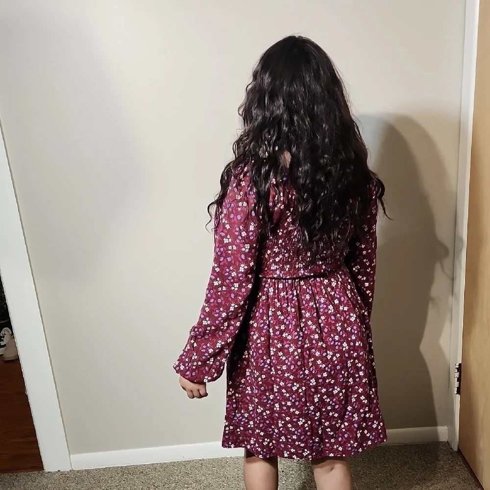 Cat & Jack Red Casual Sundress with Bishop Sleeves